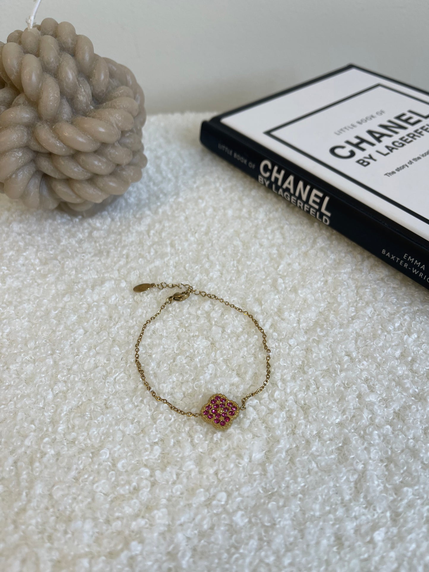pink clover bracelet