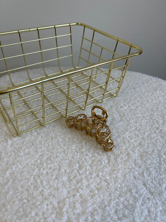 Gold smiley hairclip