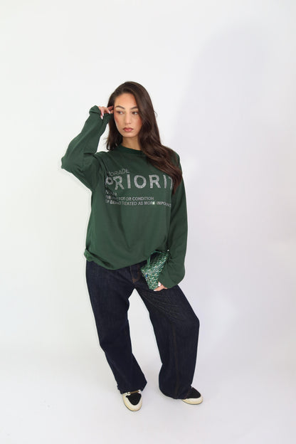 Priority rhinestone longsleeve