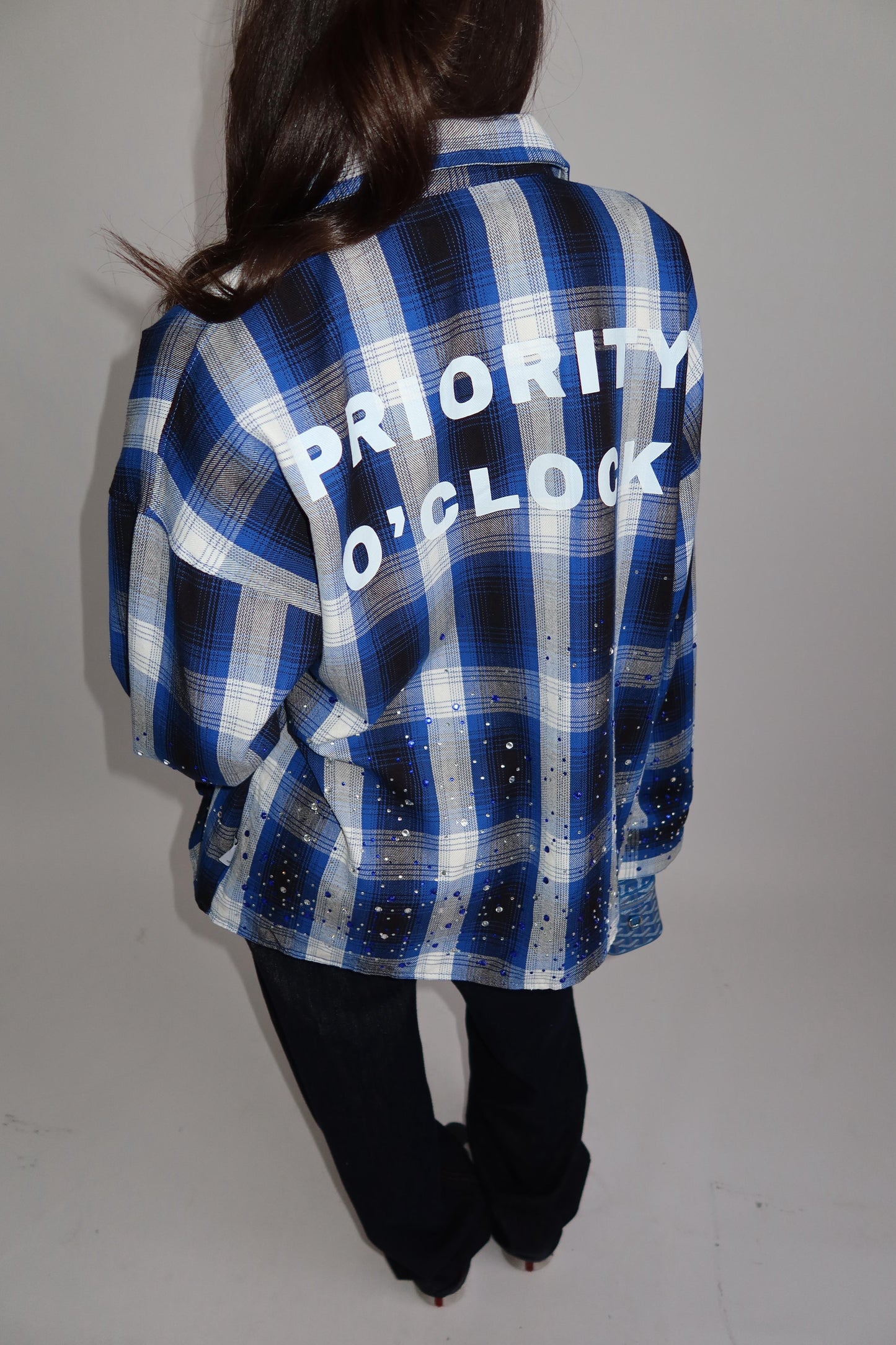 Priority rhinestone blouse