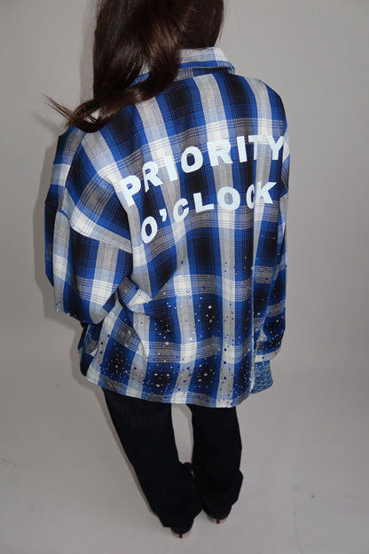 Priority rhinestone blouse
