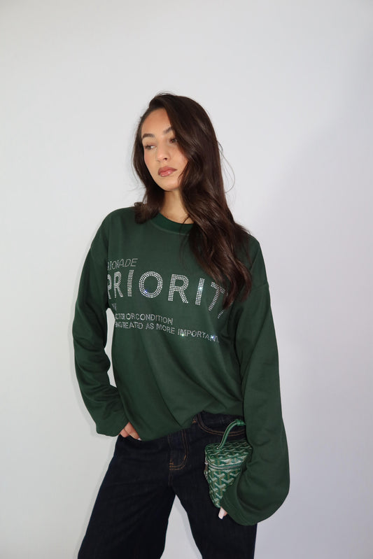 Priority rhinestone longsleeve