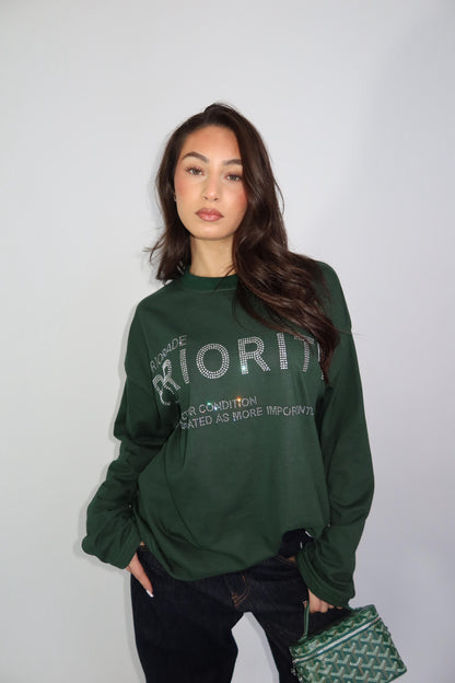Priority rhinestone longsleeve