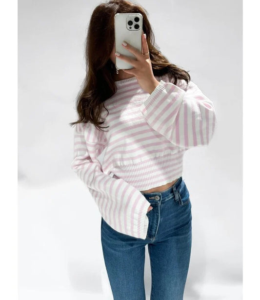 Nara top pink stripe