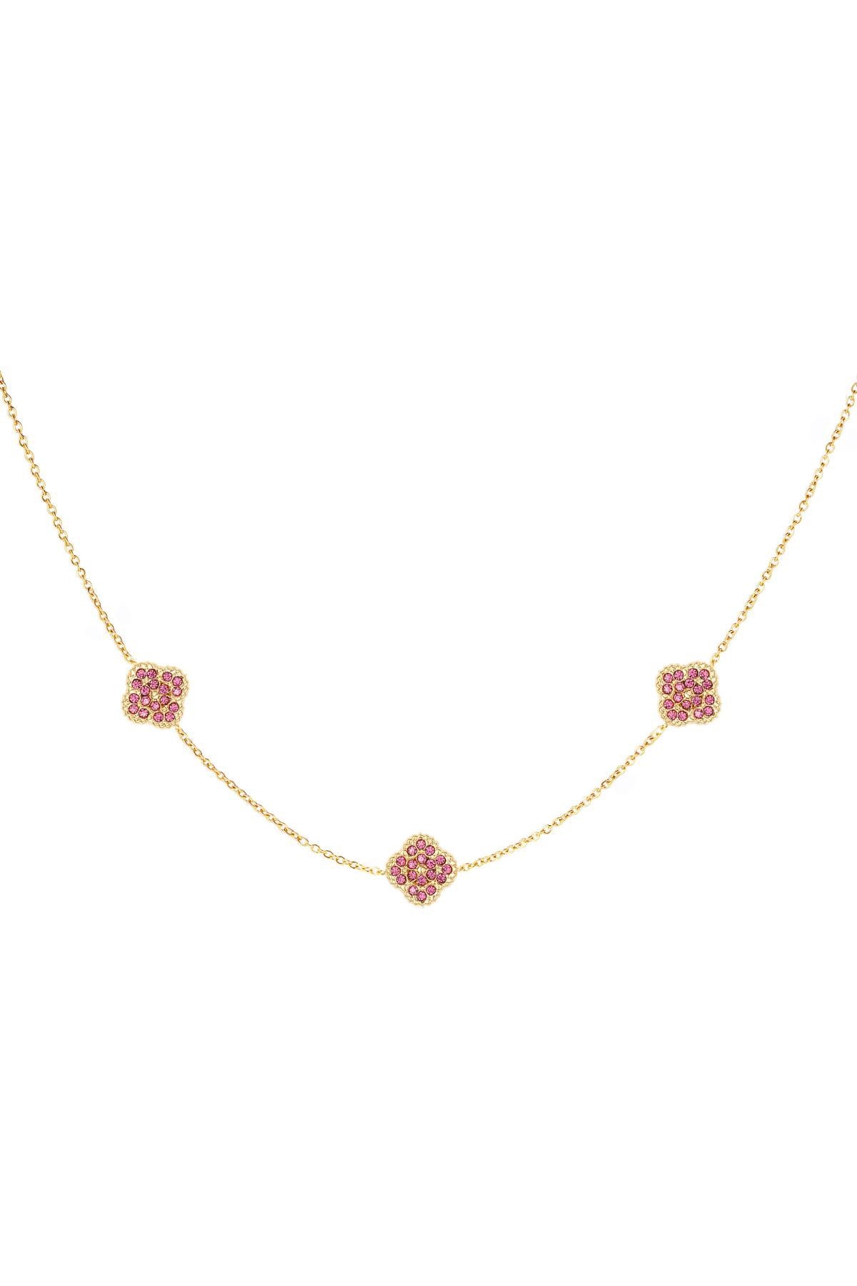 Pink clover necklace