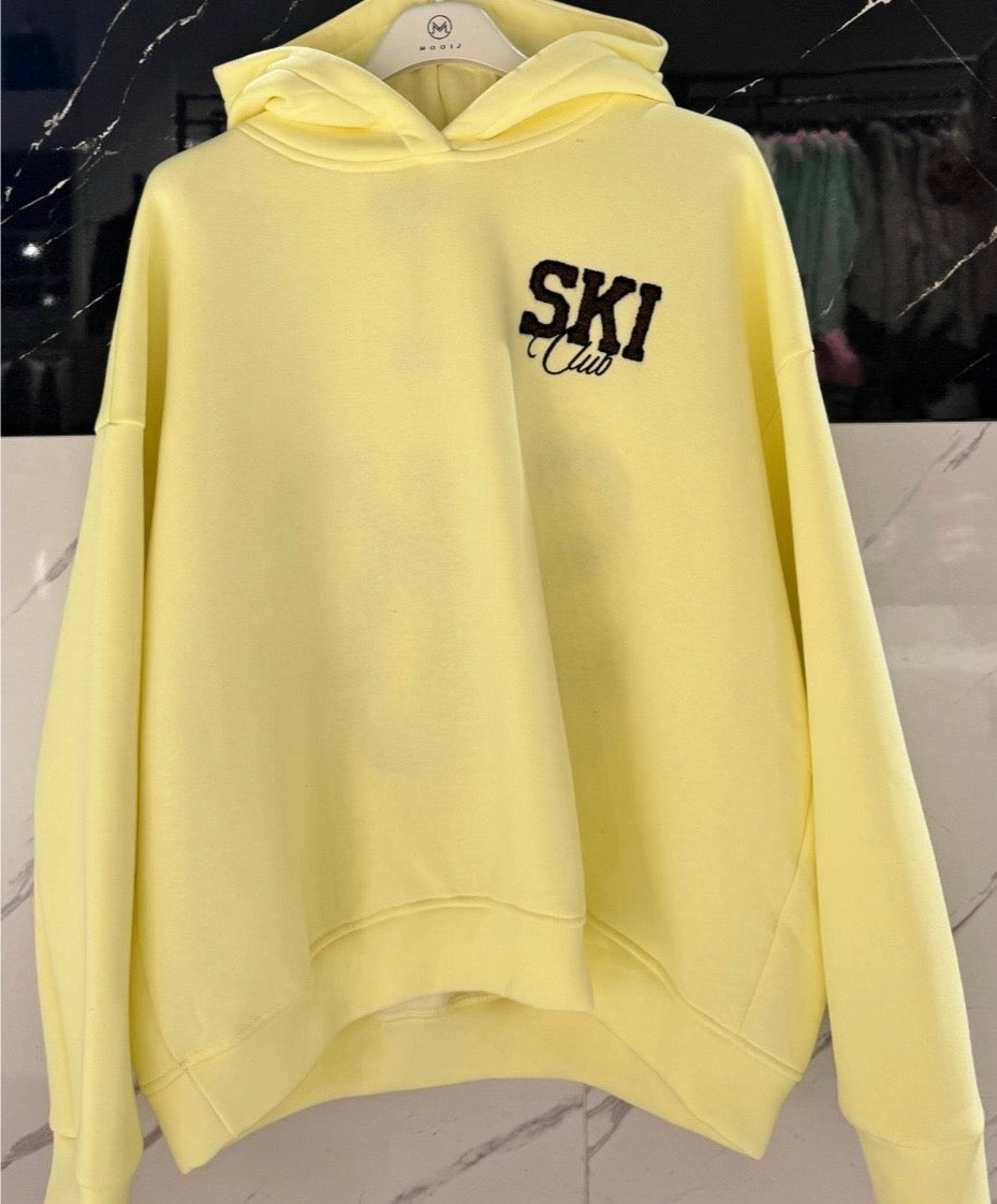 Ski club hoodie pink