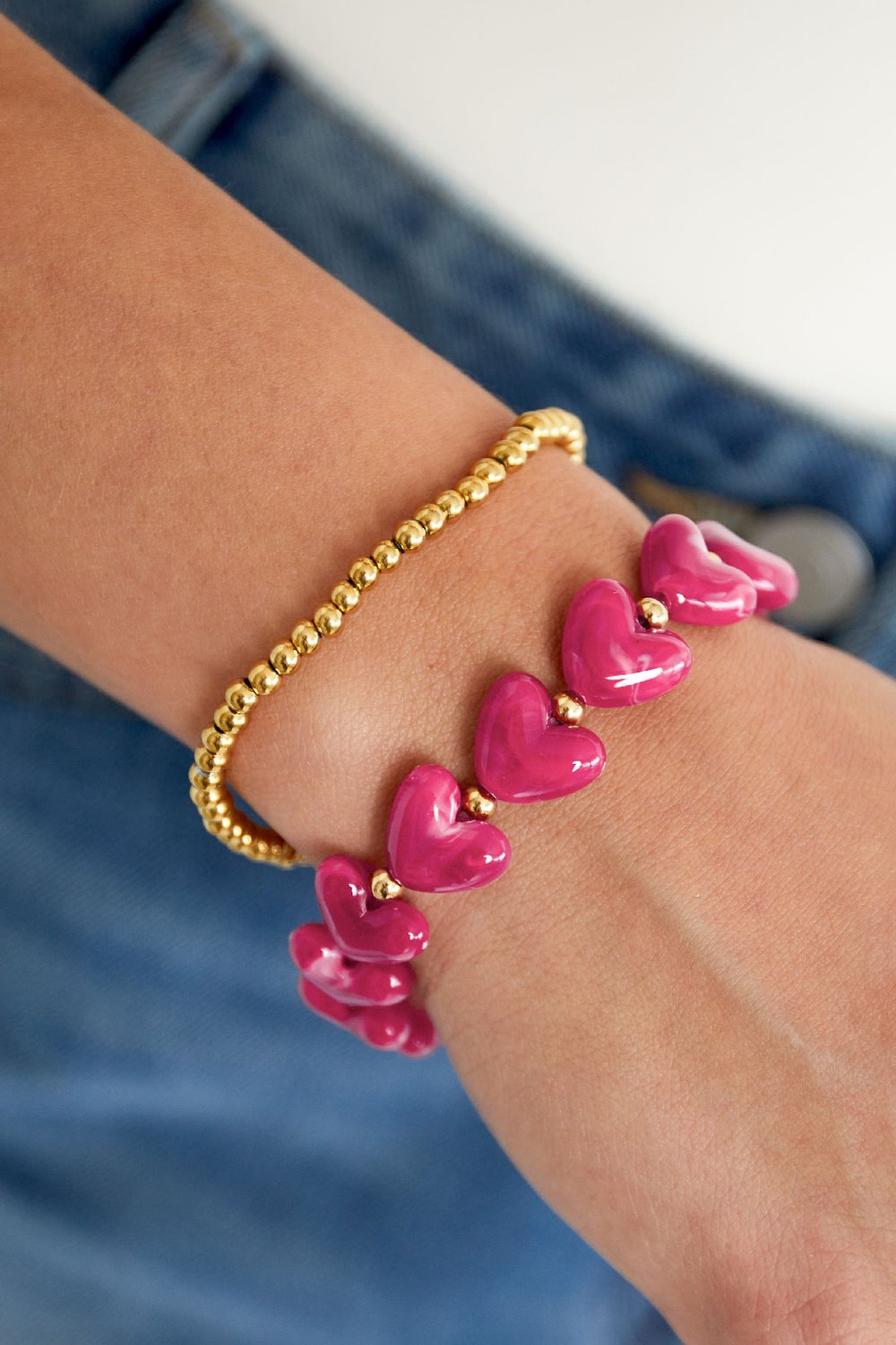 Pink hearts bracelet